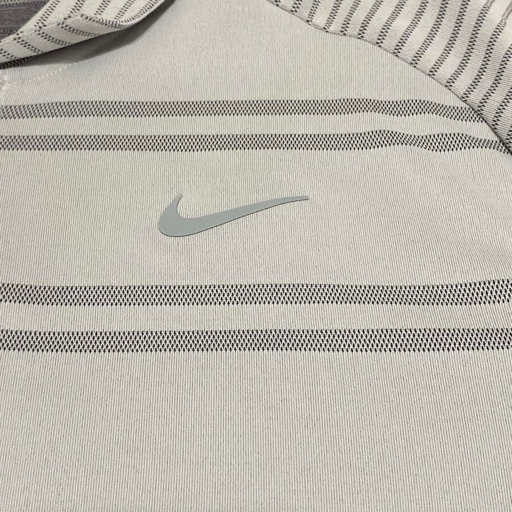 Nike Golf Tiger Woods Zonal Cooling Striped Polo Shirt Grey AA2884-100 Mens L - Picture 5 of 8